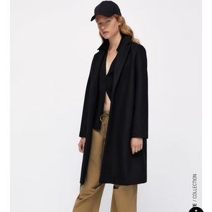 Zara black lapel coat